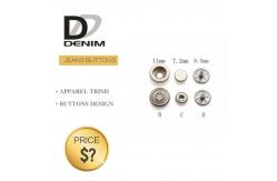 China Professional Denim Metal Buttons , Tapered Pearl Snap Buttons Custom Size supplier