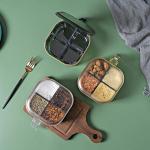 Clear Integrated Kitchen Plastic Spice Storage Containers 4-In-1 Multifunctional
