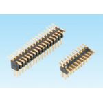 Dual Row Right Angle Header Connector , PCB Pin Connector 3.0 AMP Current Rating for sale