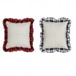 Double Sided Sublimation Pillow Case Blanks Printed Plaid Cotton Linen Sublimation Pillow Cover for sale