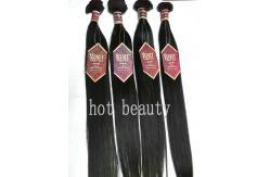 China Custom Peruvian Remy Virgin Human Hair Extensions For Women , Black Straight supplier