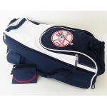 Official MLB New York Yankees Duffle Bag Navy Tuck Style Duffel Baseball Logo for sale