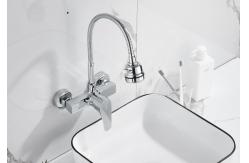 China Kitchen Flexible Curving Wall Mounted CE Concealed Basin Mixer supplier