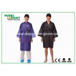 Disposable Spa Robes Nonwoven Material Made PP Kimono , Black / Purple for sale