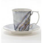 Marble design high-end cup and saucer gift set porcelain coffee tea cups and saucers for sale
