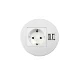 ABS Material Conference Table Desktop Electrical Power Socket / Round Power Outlet