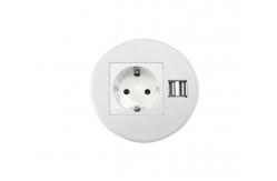 China ABS Material Conference Table Desktop Electrical Power Socket / Round Power Outlet supplier