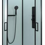 Stylish Sector Shower Room And Black Frame With Tray And Roof