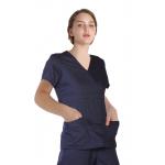 155 GSM Women Polyester Spandex Short Sleeves Scrubs Medical Uniform for sale