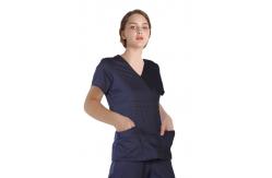 China 155 GSM Women Polyester Spandex Short Sleeves Scrubs Medical Uniform supplier