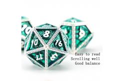 China Green DND Dragon and Dungeon Metal Dice Set Customized Personalized Rune Dice Set supplier