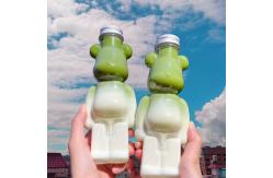 China Bear Plastic Screw Bottles For Juice Bubble Tea Voss Black 100ml supplier