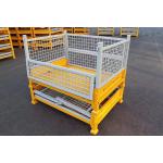 Electrostatic Spraying Foldable Wire Mesh Pallet Cage For Warehouse Storage