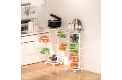 China Convenient Metal Storage Rotating Storage Trolley with 3 Tiers and Wheels supplier