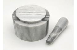 China Polished Natural Marble Stone Grinder Manual With Pestle supplier