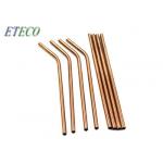 No Rust Silver Metal Straws Straight , Cocktail Drink Straws Bulk Packaging for sale