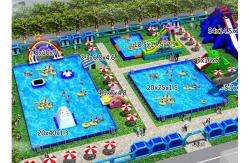 China Puncture - Proof Inflatable Water Parks / Amusement Park Commercial Blow Up Water Slides supplier