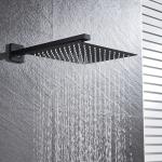 Ultra Thin Square SS Rainfall Shower Head Matte Black Polished for sale
