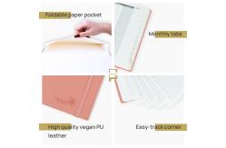 China Weekly Planner 2023-2023 Pink Academic Planner With Hourly Timetable And Plastic Ruler supplier
