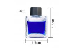 China Clear Square Empty 50 Ml Glass Ink Bottle Various Shapes Glass Bottle supplier