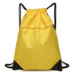 Eco Friendly Outdoor Waterproof Bag / Drawstring Backpack With Front Zipper Pocket