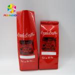 Custom Printed Foil 12 Oz Coffee Beans Flat Bottom Side Gusset Bag With Tin Tie for sale