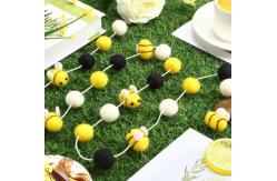 China 2.5cm Bees 6.56ft Felt Pom Pom Garlands With 2cm Balls supplier