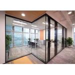 Double Layer Glazed Glass Partition Wall System Sound Proof Easy Installation for sale