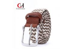 China 120CM Length Braided Elastic Belt Holeless Pin Buckle Smooth Surface supplier