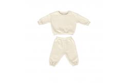 China Custom Fleeced Cotton Crew Neck Pullover Sweatsuit 2PCS For Mommy And Me supplier
