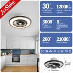 Smart Remote Control LED Ceiling Fan with Air Ventilation and Metal Plastic Material