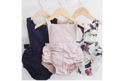 China Premium organic cotton Lotus leaf+bowknot design baby girl clothes newborn supplier