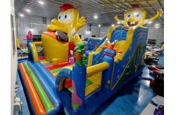 China Automatic Move Inflatable Bounce House With Slide SpongeBob SquarePants Inflatable Fun City supplier