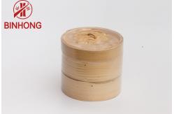 China Handmade Natural Bamboo Steamer Basket 10 Inch 2 Tier With Accessories supplier