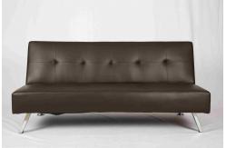 China Living Room Leather Pull Out Couch Plating Feet Ergonomic For Saving Space supplier