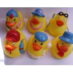 Mini Yellow Bathtub Weighted Squeezing Rubber Ducks Surfing / Swimming Design for sale
