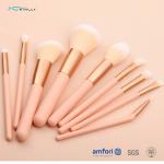 9pcs Plastic Handle Orange Makeup Brush Set With Poly Bag