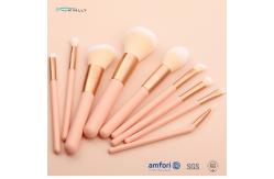 China 9pcs Plastic Handle Orange Makeup Brush Set With Poly Bag supplier