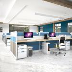 60mm Thickness Office Workstation Partitions Cubicle 6 Staff Workstation Table for sale