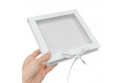 China Square Book Shaped PVC Clear Top Window Magnetic Cardboard Packaging Box With Ribbon supplier