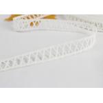 White Narrow Water Soluble Polyester Flat Lace Trim With Simple X Design