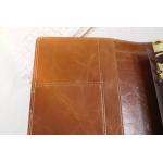142x208mm Genuine leather  snap fastener customized design Refillable 6 Ring Binder organizer