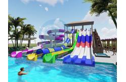 China Commercial FRP Swimming Pool Water Slide Combo 7m Height For All Ages supplier