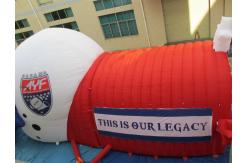 China customized printed inflatable football helmet tunnel,inflatable entrance tunnel supplier