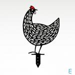 Powder Coated 2mm Garden Metal Ornaments 15cm Metal Chicken Lawn Ornaments for sale