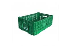 China Portable Collapsible Fruit Plastic Crates With Hole Handles supplier