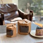 Custom Hexagonal Kraft Paper Gift Box with Window Display for sale