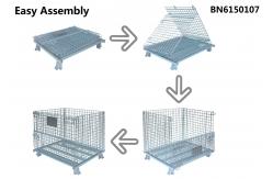 China 1000 Pounds Collapsible Steel Mesh Containers , Welded Mesh Storage Containers supplier