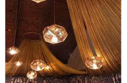 China Fireproof Hanging Diy Lamp Shade Metal Mesh Drapery With Anodized Treatment supplier