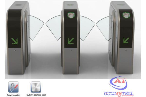DC24V retractable Controlled Access Turnstiles wirh card reader identification equipments